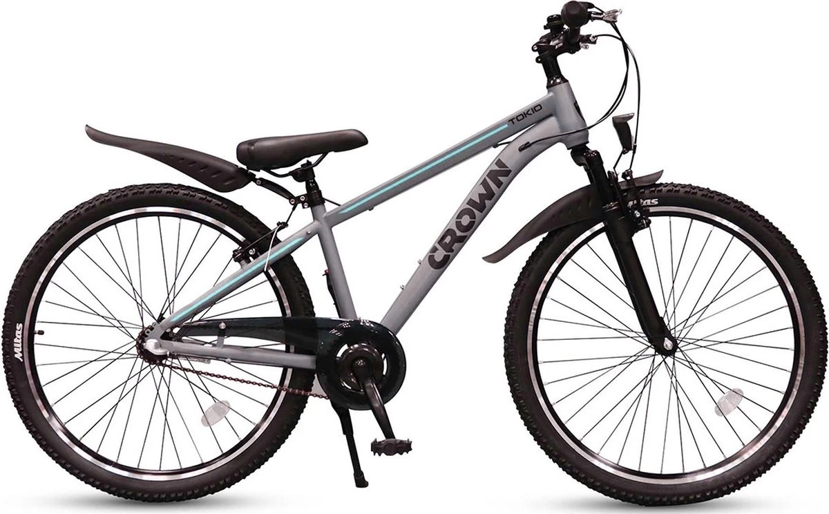 Crown Tokio 26 Inch Jongens Mountainbike 3v Grijs - Blauw 3 Crown Tokio 26 Inch Jongens Mountainbike 3v Grijs - Blauw