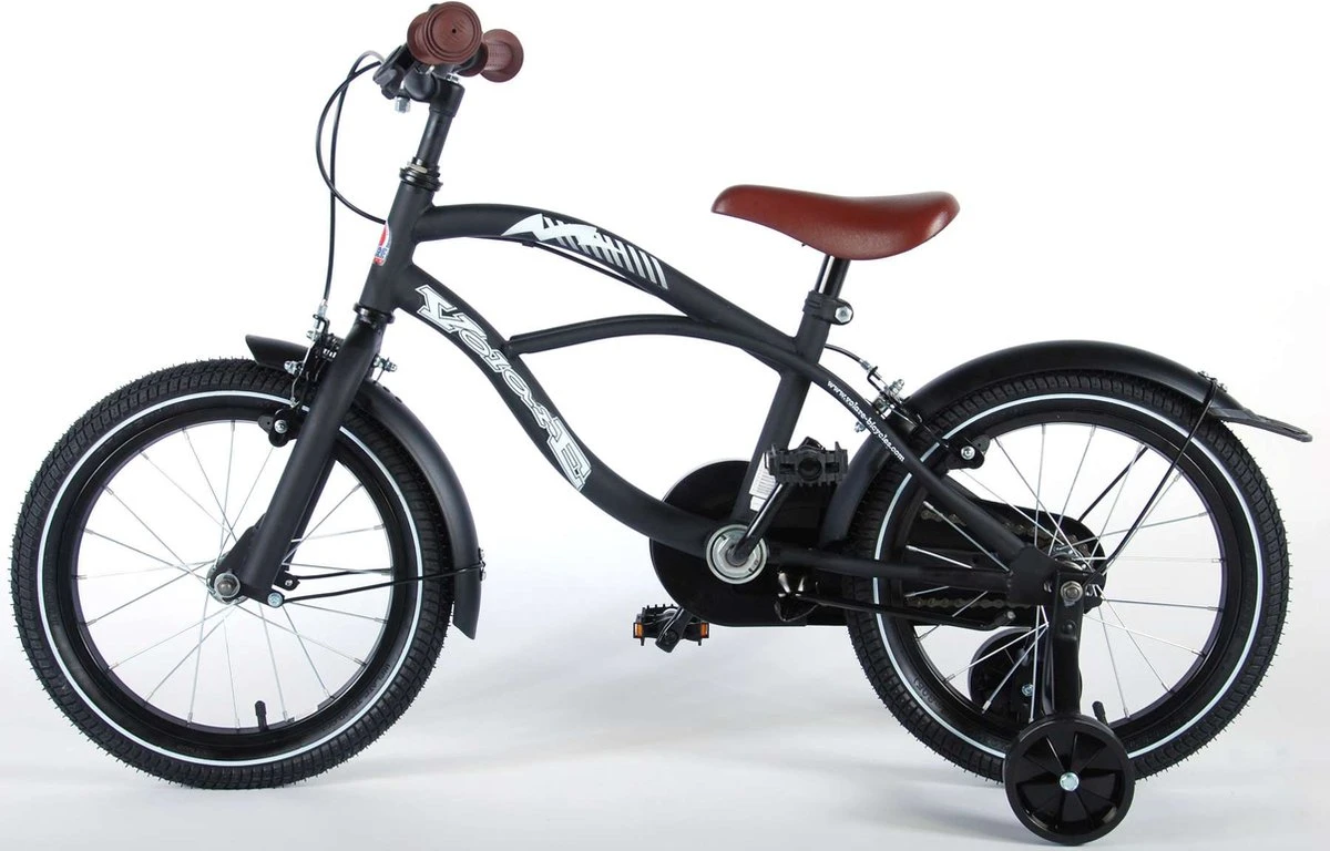 Volare Black Cruiser Kinderfiets - Jongens - 16 Inch - Zwart - 2 Handremmen 10 Volare Black Cruiser Kinderfiets - Jongens - 16 Inch - Zwart - 2 Handremmen - Afbeelding 8