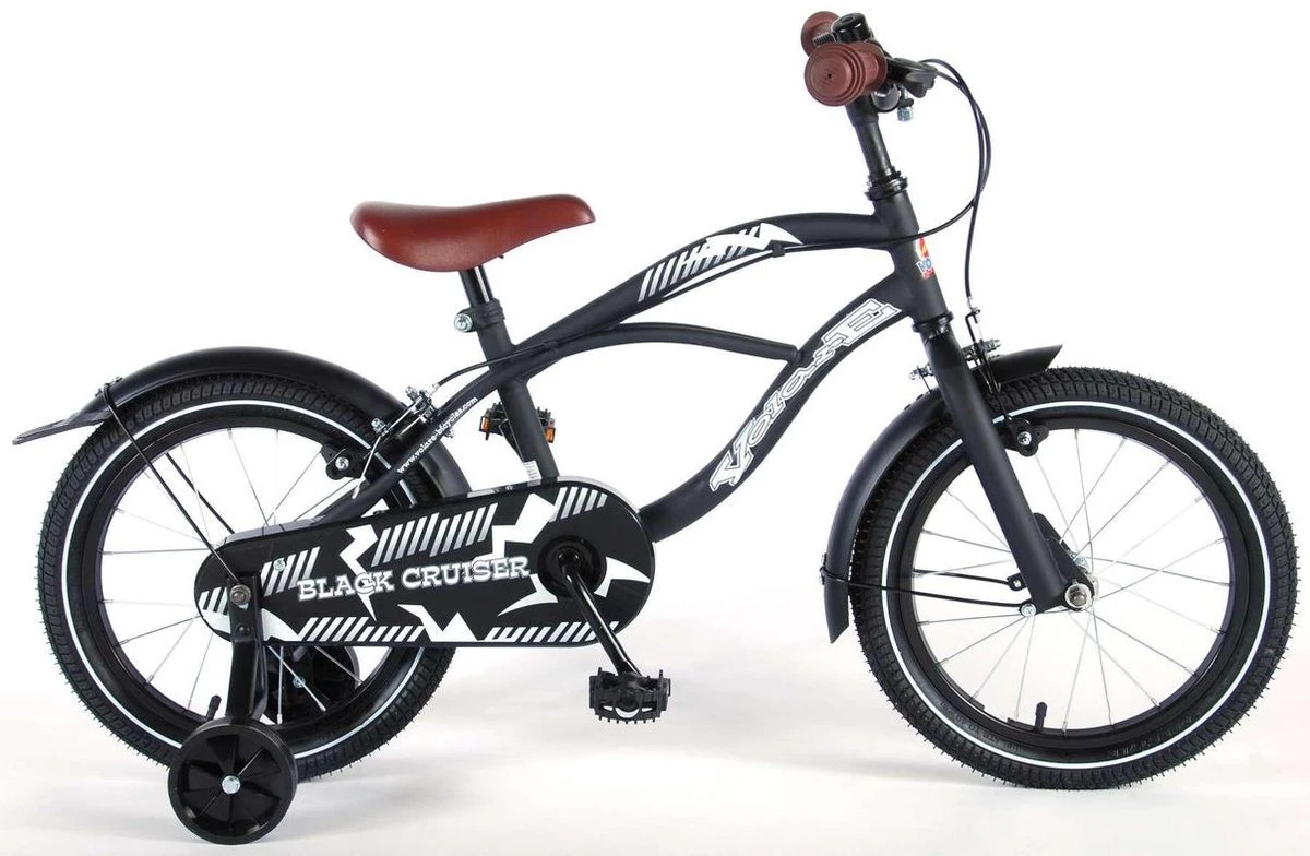 Volare Black Cruiser Kinderfiets - Jongens - 16 Inch - Zwart - 2 Handremmen 3 Volare Black Cruiser Kinderfiets - Jongens - 16 Inch - Zwart - 2 Handremmen
