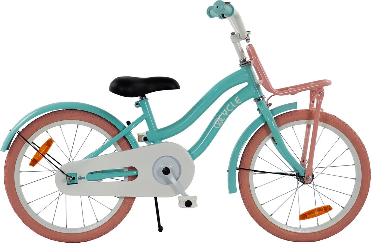 2Cycle Cargo Meisjesfiets - 18 Inch - Voordrager - Turquoise - Meisjesfiets 4 2Cycle Cargo Meisjesfiets - 18 Inch - Voordrager - Turquoise - Meisjesfiets - Afbeelding 2