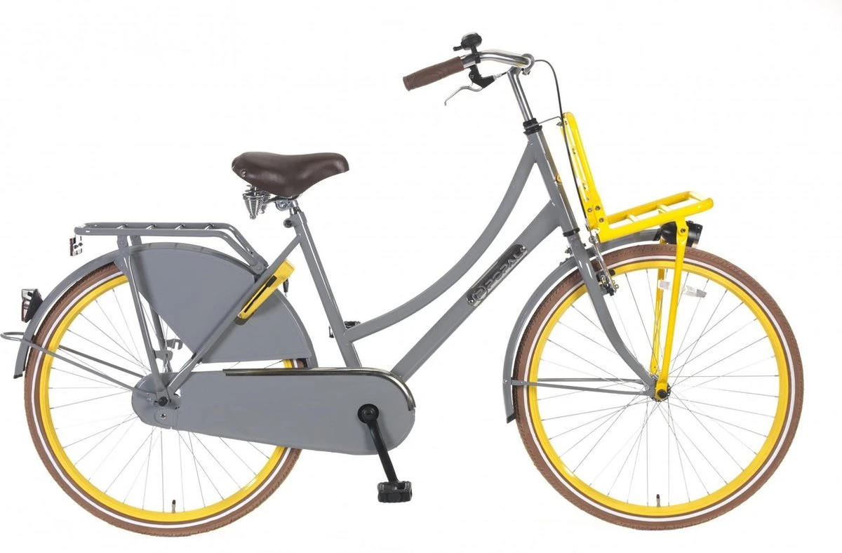 Popal Daily Dutch Basic Season - 26 Inch - Meisjesfiets - Transport - Grijs Geel 3 Popal Daily Dutch Basic Season - 26 Inch - Meisjesfiets - Transport - Grijs Geel