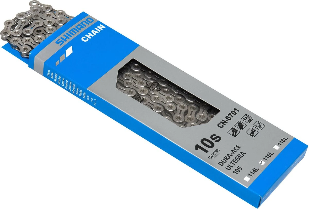 Ketting 10 Speed Shimano CN6701 Dura Ace/Ultegra/105 - 116 Schakels 3 Ketting 10 Speed Shimano CN6701 Dura Ace/Ultegra/105 - 116 Schakels