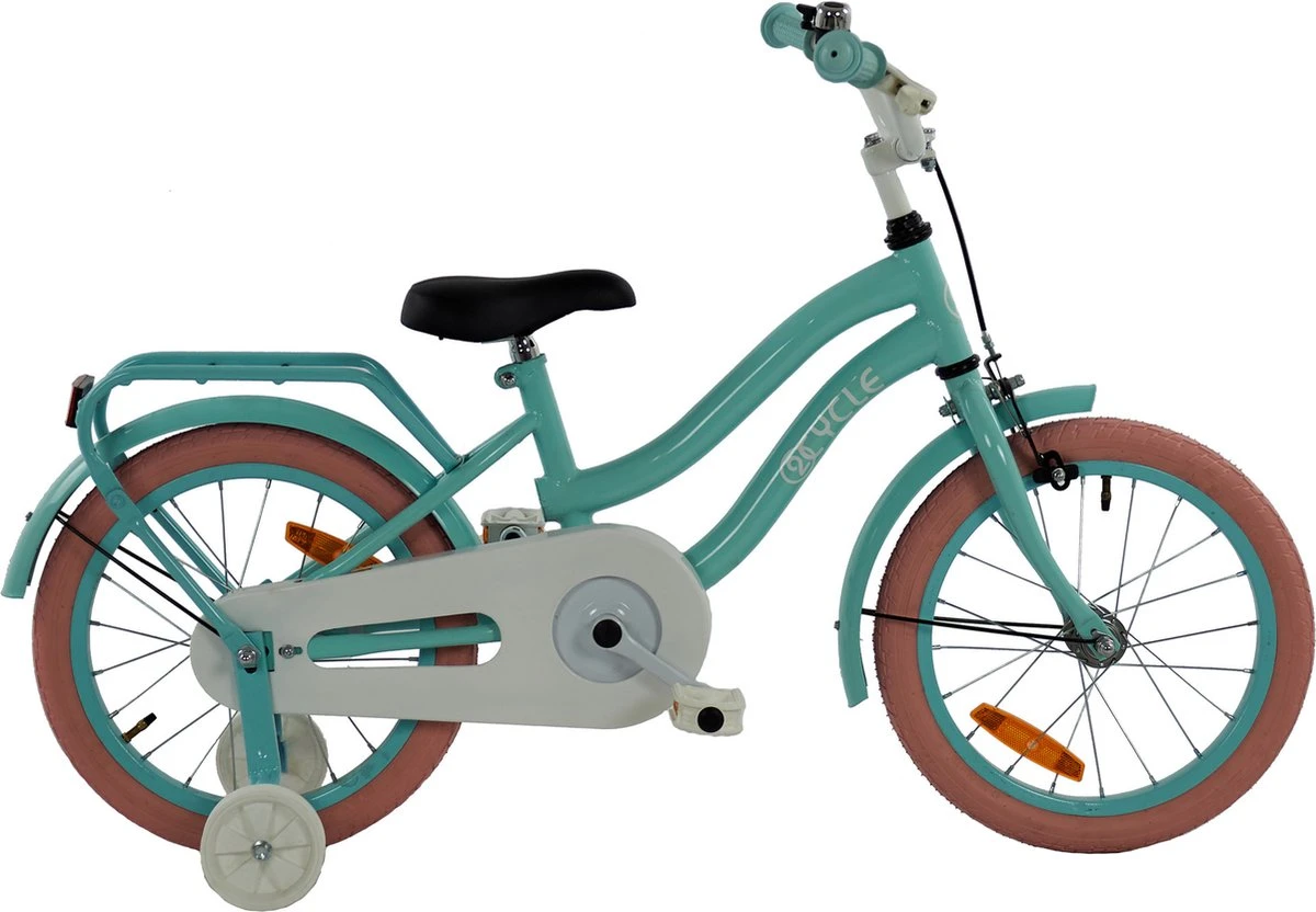 2Cycle Pretty Kinderfiets -16 Inch - Groen - Meisjesfiets 4 2Cycle Pretty Kinderfiets -16 Inch - Groen - Meisjesfiets - Afbeelding 2