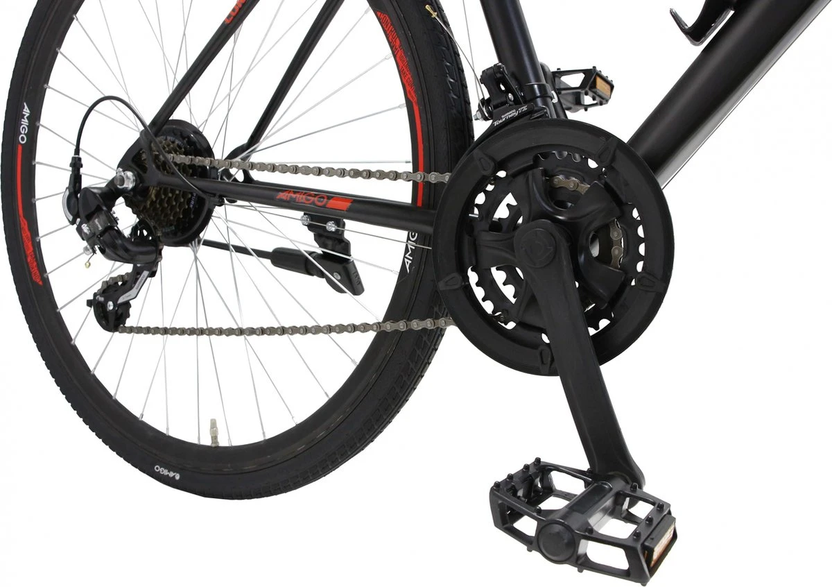 Amigo Control - Mountainbike 28 Inch - Voor Dames En Heren - Met 21 Versnellingen - Zwart/Rood 9 Amigo Control - Mountainbike 28 Inch - Voor Dames En Heren - Met 21 Versnellingen - Zwart/Rood - Afbeelding 7