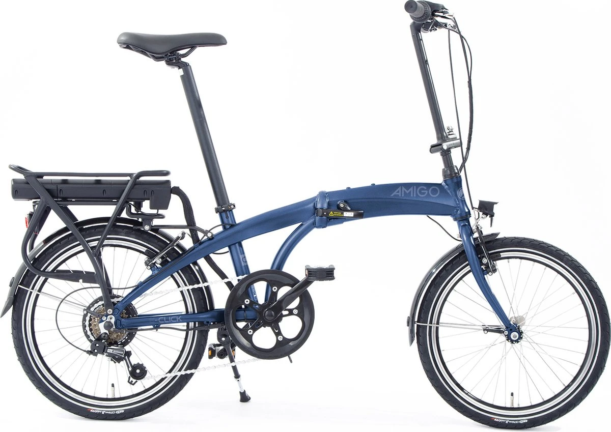Amigo E-Click C1 | Elektrische Vouwfiets | Opvouwbare E-bike | 20 Inch | 250W Motor | Donkerblauw 3 Amigo E-Click C1 | Elektrische Vouwfiets | Opvouwbare E-bike | 20 Inch | 250W Motor | Donkerblauw