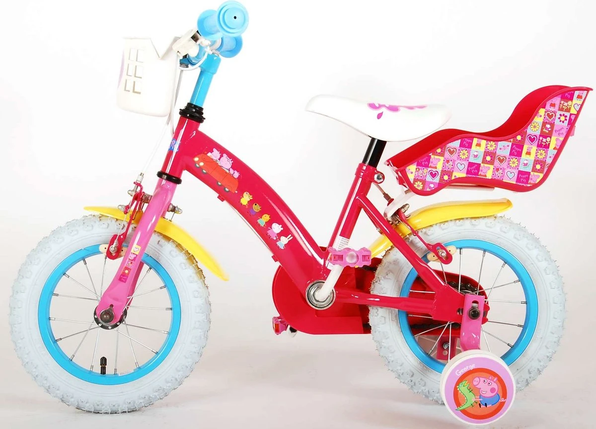 Volare Peppa Pig Kinderfiets - Meisjes - 12 Inch - Roze - 2 Handremmen 7 Volare Peppa Pig Kinderfiets - Meisjes - 12 Inch - Roze - 2 Handremmen - Afbeelding 5