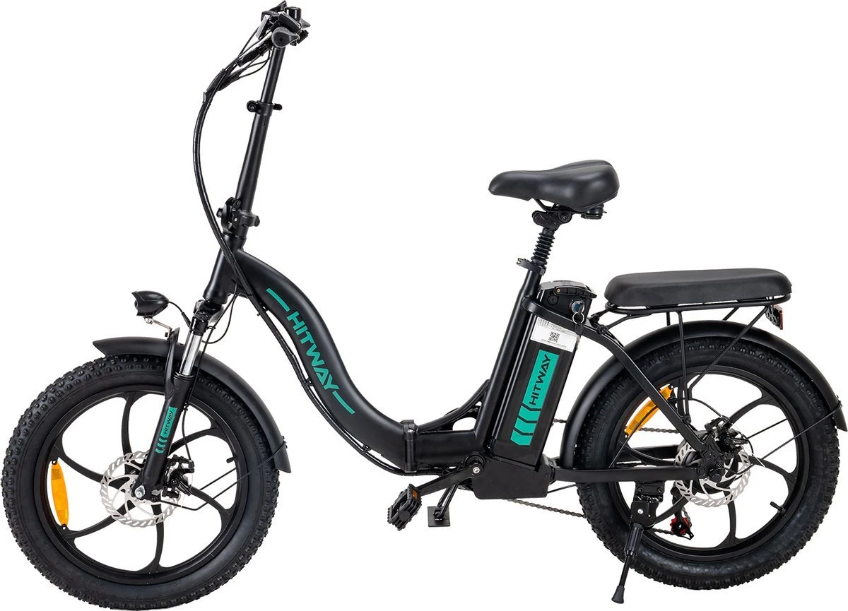 Hitway BK6 Elektrische Fiets | Opvouwbare E-bike | 20 Inch Fat Tire | 350W Motor | 10Ah | Zwart/Groen 9 Hitway BK6 Elektrische Fiets | Opvouwbare E-bike | 20 Inch Fat Tire | 350W Motor | 10Ah | Zwart/Groen - Afbeelding 7