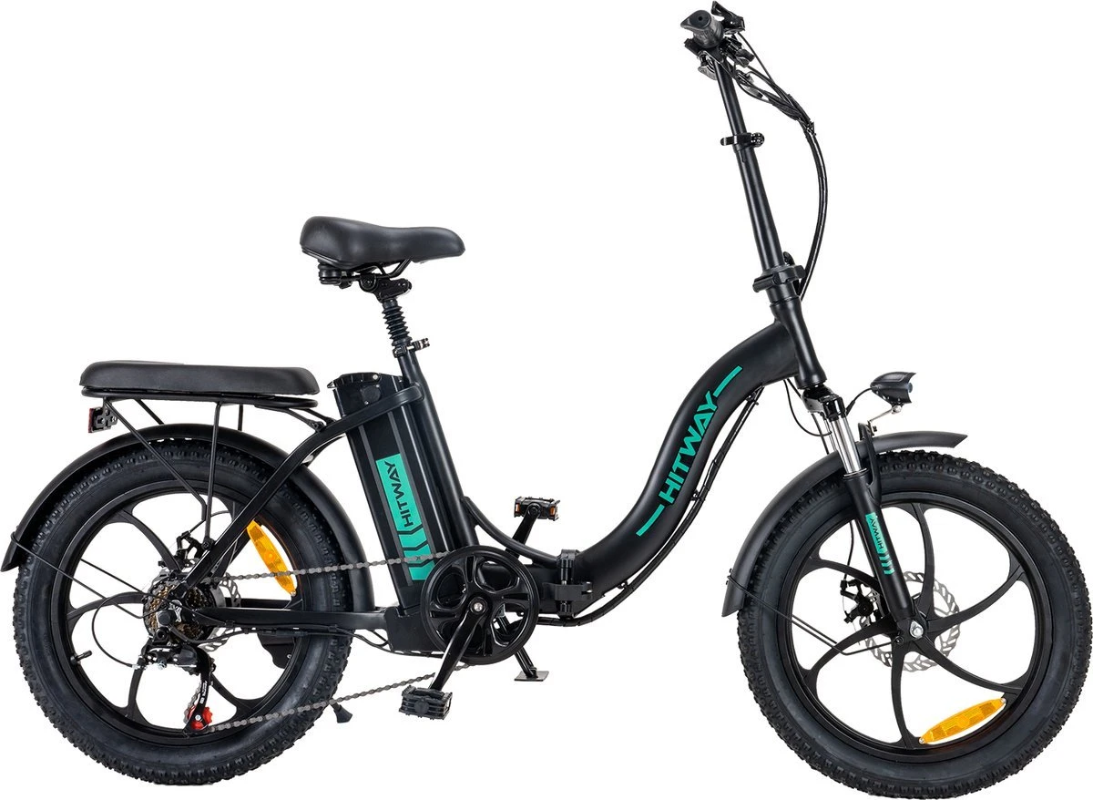 Hitway BK6 Elektrische Fiets | Opvouwbare E-bike | 20 Inch Fat Tire | 350W Motor | 10Ah | Zwart/Groen 7 Hitway BK6 Elektrische Fiets | Opvouwbare E-bike | 20 Inch Fat Tire | 350W Motor | 10Ah | Zwart/Groen - Afbeelding 5