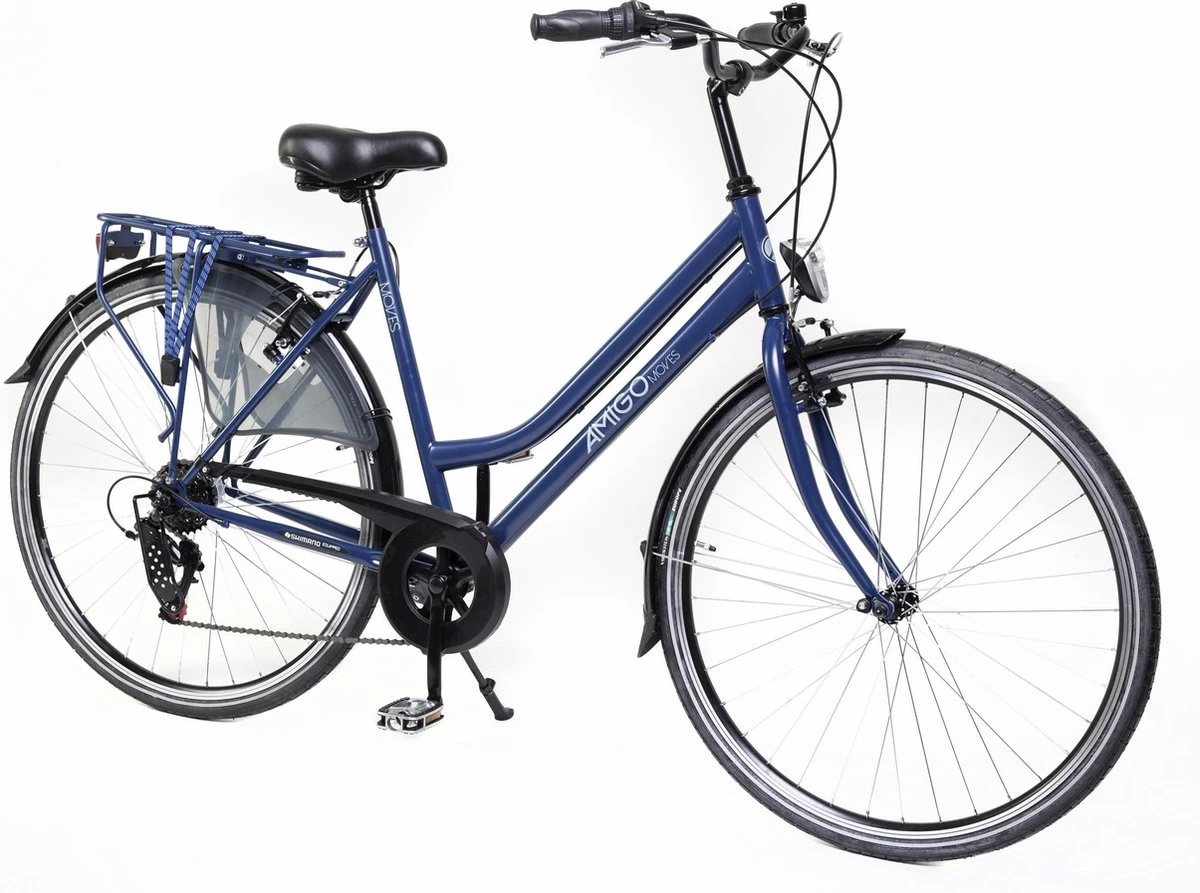 Amigo Moves - Damesfiets 28 Inch - Fiets Met 6 Versnellingen - Matblauw 4 Amigo Moves - Damesfiets 28 Inch - Fiets Met 6 Versnellingen - Matblauw - Afbeelding 2
