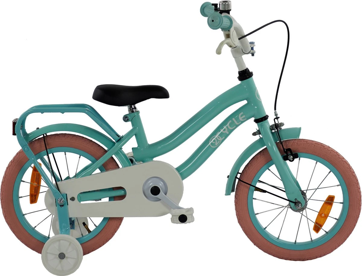 2Cycle Pretty Kinderfiets - 14 Inch - Groen - Meisjesfiets 4 2Cycle Pretty Kinderfiets - 14 Inch - Groen - Meisjesfiets - Afbeelding 2