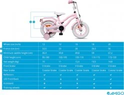 Amigo Lovely Meisjesfiets - Kinderfiets 14 Inch - Roze -Fietsuitrusting Winkel 1200x916 6