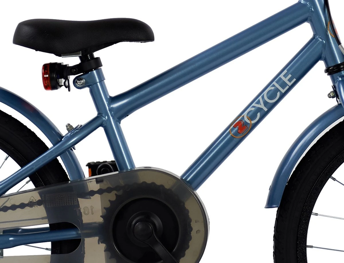 2Cycle Racer Kinderfiets - 18 Inch - Blauw - Jongensfiets 4 2Cycle Racer Kinderfiets - 18 Inch - Blauw - Jongensfiets - Afbeelding 2