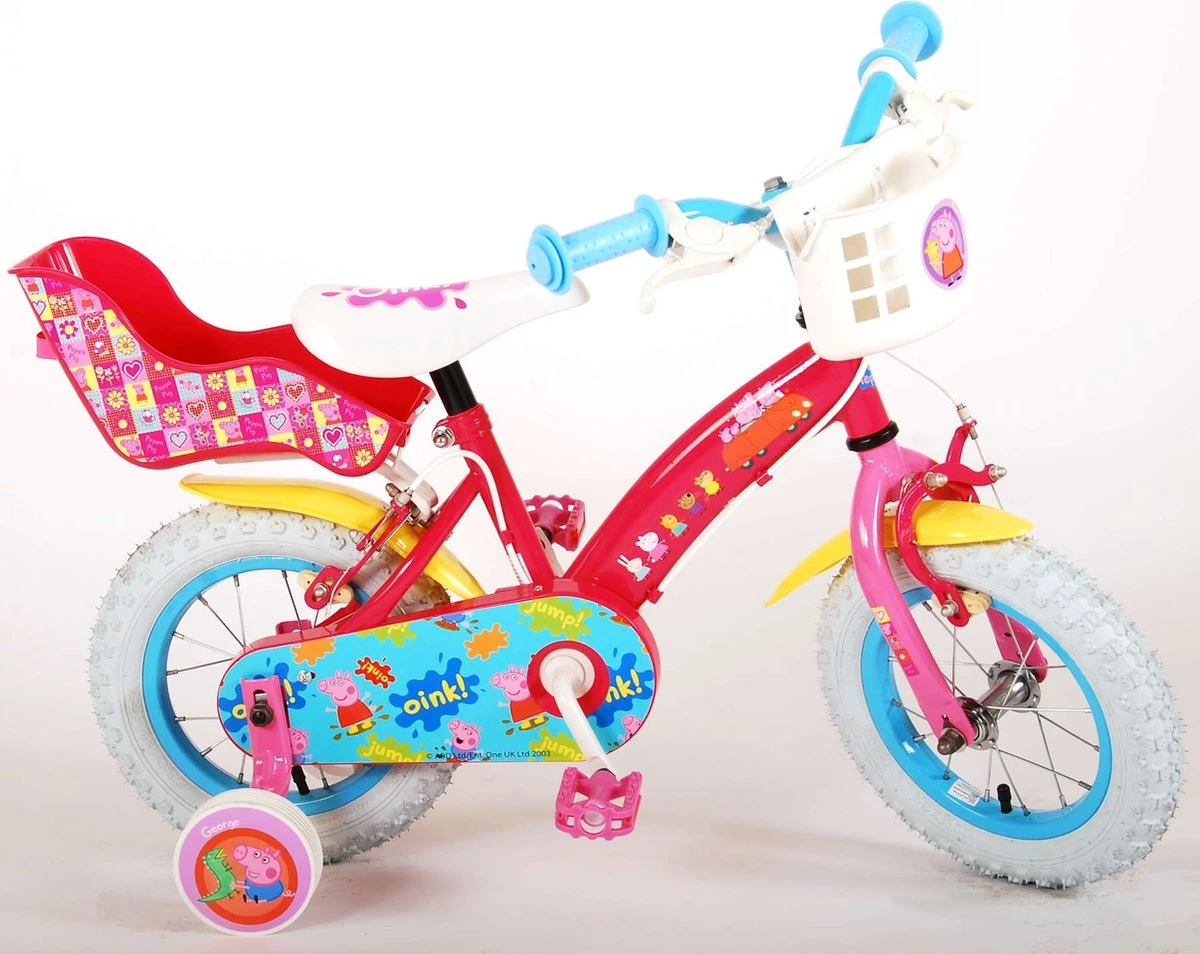 Volare Peppa Pig Kinderfiets - Meisjes - 12 Inch - Roze - 2 Handremmen 15 Volare Peppa Pig Kinderfiets - Meisjes - 12 Inch - Roze - 2 Handremmen - Afbeelding 13