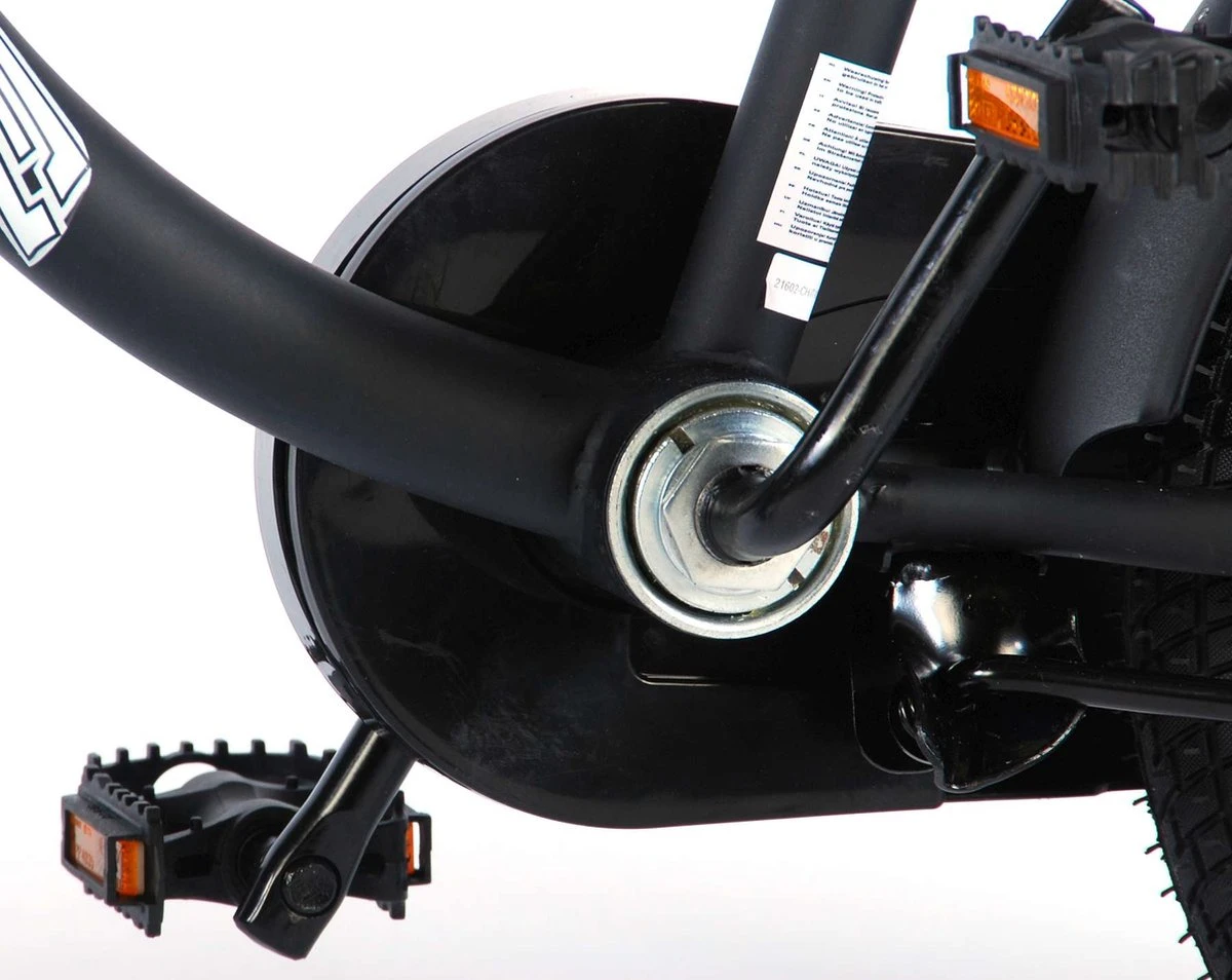 Volare Black Cruiser Kinderfiets - Jongens - 16 Inch - Zwart - 2 Handremmen 19 Volare Black Cruiser Kinderfiets - Jongens - 16 Inch - Zwart - 2 Handremmen - Afbeelding 17