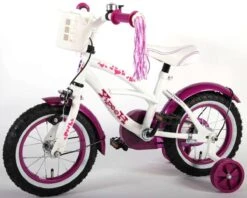 Volare Heart Cruiser Kinderfiets - Meisjes - 12 Inch - Wit Paars -Fietsuitrusting Winkel 1200x961