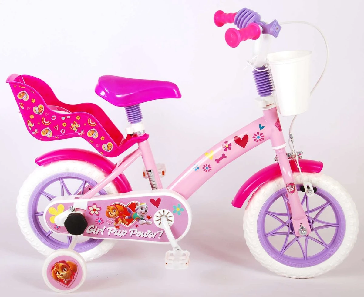Volare Paw Patrol Kinderfiets - Meiden - 12 Inch - Roze - Doortrapper 12 Volare Paw Patrol Kinderfiets - Meiden - 12 Inch - Roze - Doortrapper - Afbeelding 10