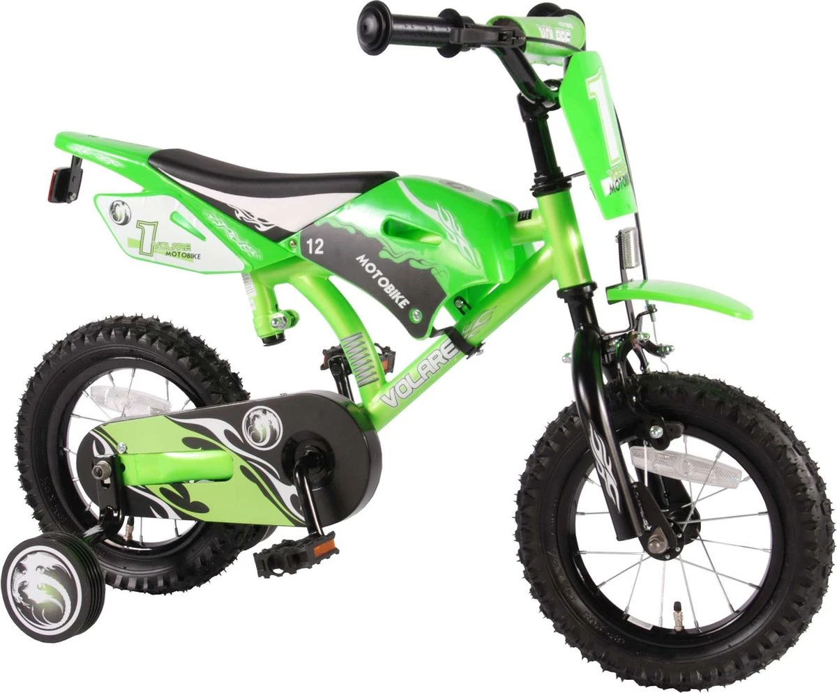 Volare Motobike Kinderfiets - Jongens - 12 Inch - Groen - 95% Afgemonteerd 4 Volare Motobike Kinderfiets - Jongens - 12 Inch - Groen - 95% Afgemonteerd - Afbeelding 2