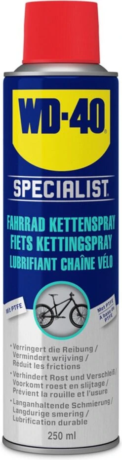 WD-40 Specialist® Fiets Kettingspray - 250ml - Smeerolie - Smeermiddel - Maximale Smering En Vermindert Slijtage -Fietsuitrusting Winkel 318x1200