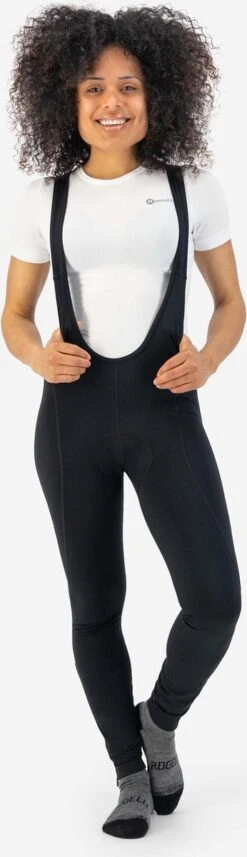 Rogelli Core - Lange Fietsbroek Met Bretels - Dames - Maat L - Zwart -Fietsuitrusting Winkel 346x1200