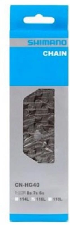 Ketting - 6/7/8 Speed - 3/32" - Shimano HG40 116-link -Fietsuitrusting Winkel 378x1200