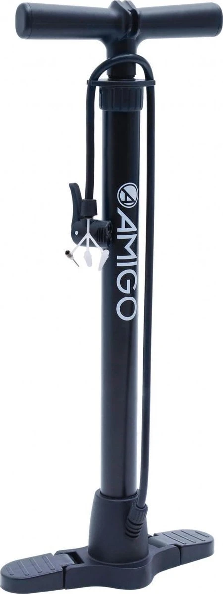 AMIGO Fietspomp M1 - Vloerpomp Voor Hollands Ventiel/ Frans Ventiel/ Autoventiel - Zwart 4 AMIGO Fietspomp M1 - Vloerpomp Voor Hollands Ventiel/ Frans Ventiel/ Autoventiel - Zwart - Afbeelding 2