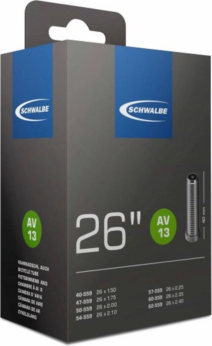 Schwalbe Binnenband - AV13 - 26 Inch X 1.50 - 2.40 - Auto Ventiel - 40mm 7 Schwalbe Binnenband - AV13 - 26 Inch X 1.50 - 2.40 - Auto Ventiel - 40mm - Afbeelding 5