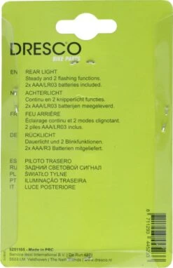 Dresco Achterlicht Fiets 3 Led's | Fietsverlichting Led | Achterlicht Met Batterij En Knipperlicht -Fietsuitrusting Winkel 776x1200 4