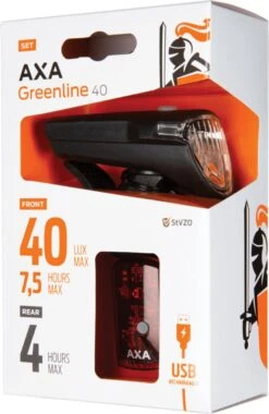 AXA Greenline 40 Lux - LED Fietslampjes Voor En Achter - Fietsverlichting USB Oplaadbaar 23 AXA Greenline 40 Lux - LED Fietslampjes Voor En Achter - Fietsverlichting USB Oplaadbaar -Fietsuitrusting Winkel 781x1200 2