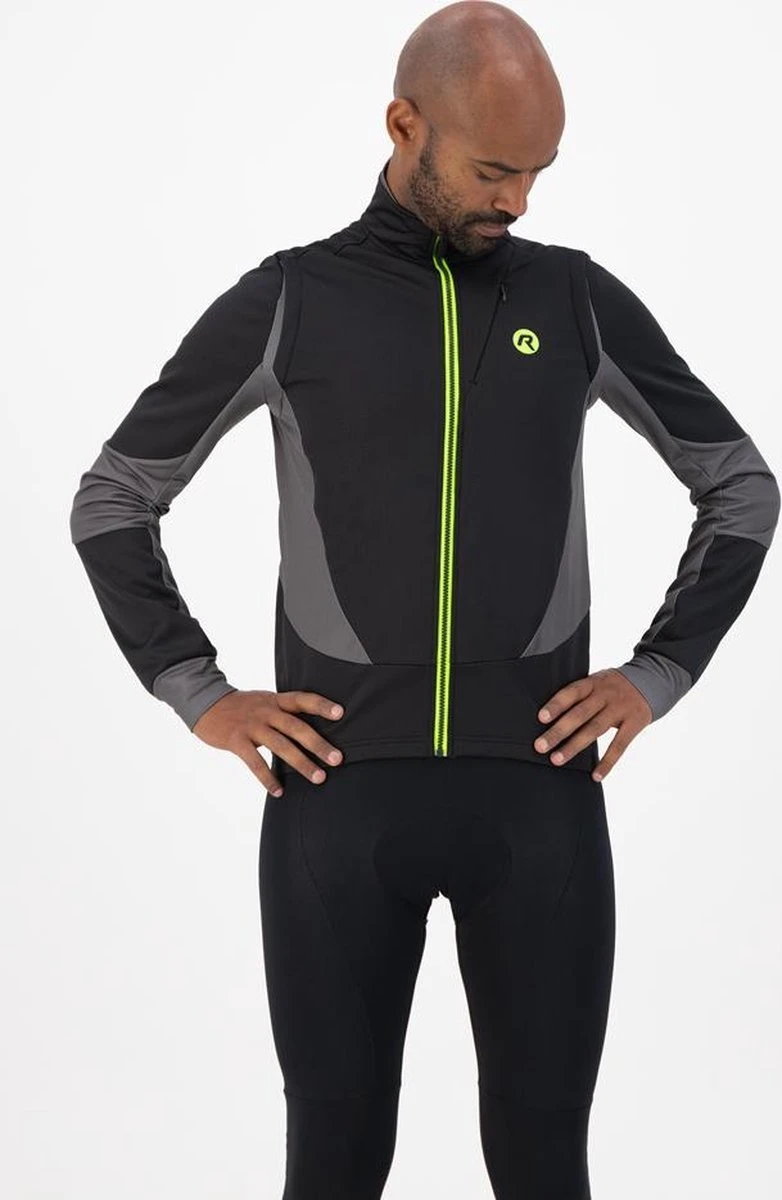 Rogelli Brave Winterjack - Fietsjack - Zwart/Grijs/Fluor - Heren - Maat L 5 Rogelli Brave Winterjack - Fietsjack - Zwart/Grijs/Fluor - Heren - Maat L - Afbeelding 3