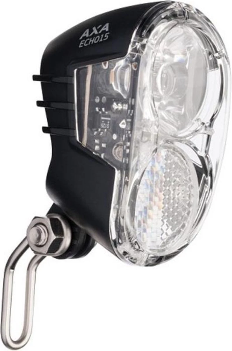 Axa Koplamp Echo 15 Lux Led Naafdynamo/fietsaccu Voorvork Zwart 3 Axa Koplamp Echo 15 Lux Led Naafdynamo/fietsaccu Voorvork Zwart