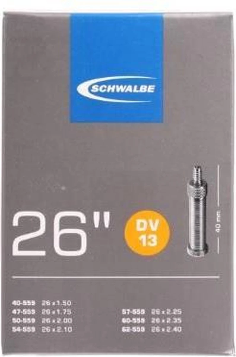 Schwalbe Binnenband - DV13 - 26 Inch X 1.50 - 2.40 - Hollands Ventiel - 40mm 12 Schwalbe Binnenband - DV13 - 26 Inch X 1.50 - 2.40 - Hollands Ventiel - 40mm - Afbeelding 10