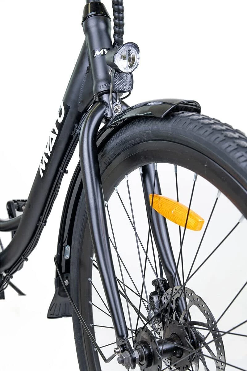 Myatu E-bike 26 Inch City Pedelec Voor Dames En Heren, Elektrische Fiets Met 12,5Ah Accu, 6 Versnellingen Shimano, Derailleur Versnellingen, Achter Motor 250 W-Zwart 7 Myatu E-bike 26 Inch City Pedelec Voor Dames En Heren, Elektrische Fiets Met 12,5Ah Accu, 6 Versnellingen Shimano, Derailleur Versnellingen, Achter Motor 250 W-Zwart - Afbeelding 6