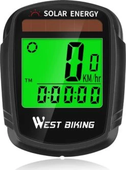 Draadloze Verlichte Fietscomputer - USB Oplaadbaar- Op Zonne- Energie - Kilometerteller - Klok - Calorie Teller - Snelheidsmeter - Auto Wake - IPX7 Waterdicht - 5 Talen - Met Verlichte LCD Display - Multifunctioneel - Inclusief Sensor - Zwart -Fietsuitrusting Winkel 891x1200 4