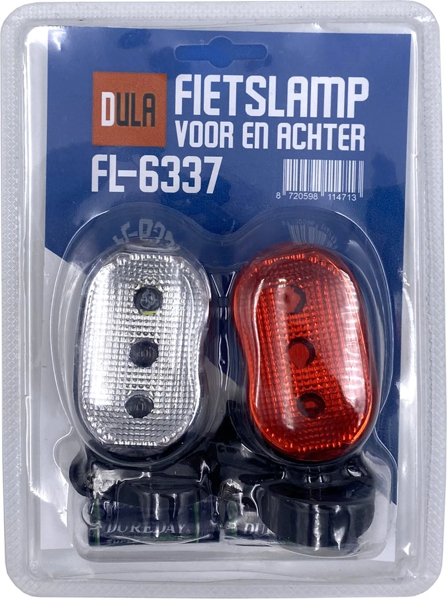 DULA Fietslamp Set Wit - Rood - Fietslampjes - Fietsverlichting - Voor En Achter - 1 Set 4 DULA Fietslamp Set Wit - Rood - Fietslampjes - Fietsverlichting - Voor En Achter - 1 Set - Afbeelding 2