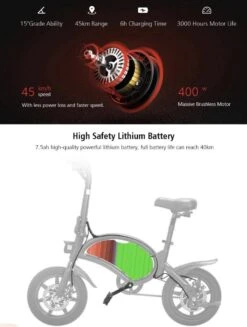 Matrix E Bike - Kugoo B2 Pro - Elektrische Opvouwbare Fiets/step 14 Inch 400W - Met Trappers - Snelheid Max. 45 Km/u -Fietsuitrusting Winkel 906x1200