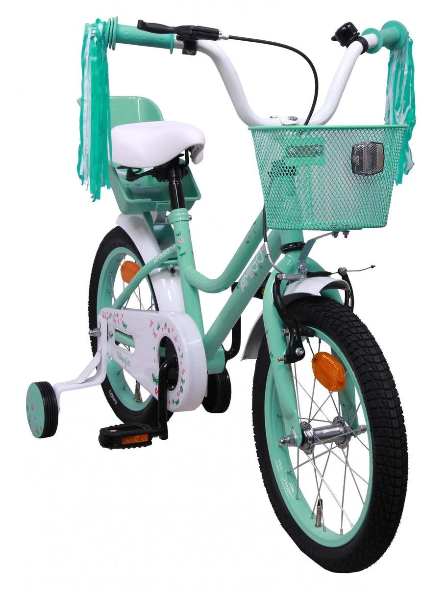Amigo Magic Meisjesfiets - Kinderfiets 16 Inch - Turquoise 4 Amigo Magic Meisjesfiets - Kinderfiets 16 Inch - Turquoise - Afbeelding 2