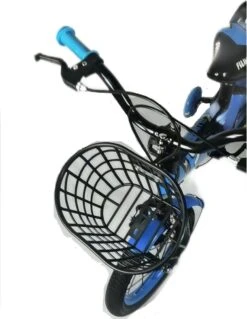 Kinderfiets - 14 Inch Kinderfiets -vanaf 3-5 Jaar Jongens En Meisjes Fietsen - Terugtrap -Rem -Stabilisatoren（2 Zijwieltjes）- Mandje - Achterbank - Blauw -Fietsuitrusting Winkel 930x1200