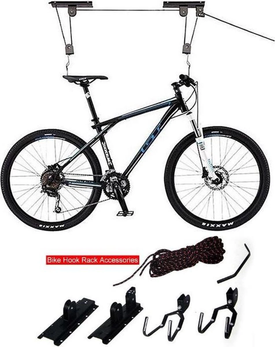 Merkloos Decopatent® Fietslift Ophangsysteem - Ophangen Fiets Aan Plafond - Fietstakel - Fietshaak - Dubbele Fietsophangsysteem Met Katrol 7 Merkloos Decopatent® Fietslift Ophangsysteem - Ophangen Fiets Aan Plafond - Fietstakel - Fietshaak - Dubbele Fietsophangsysteem Met Katrol - Afbeelding 5