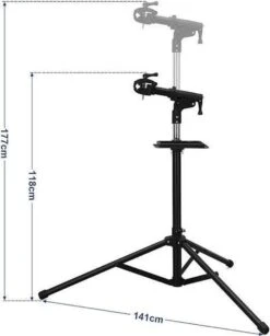 Merkloos Decopatent® PRO Montagestandaard Fiets - 360° Draaibaar - Verstelbaar + Gereedschapsbakje - Fiets Montage Reparatie Standaard -Fietsuitrusting Winkel 967x1200 2
