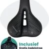 Voltano Dames Fietszadel - Zwart - Uitsparing - Waterdicht - Elastomeer Vering - Gratis Zadelstrop -Fietsuitrusting Winkel 985x1200 6